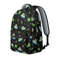 thumbnail image 2 of Alien UFO Black Pattern Backpack for School, Cute School Bag with Adjustable Shoulder Straps and Padded Back, 15.3"x11"x7.1", 2 of 5