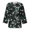 thumbnail image 7 of Women's 3/4 Sleeve Shirts Henley Button up Tops Casual Loose Fit Printed Tee Fashion Blouses Comfy Clothes (XL, Black 1), 7 of 7