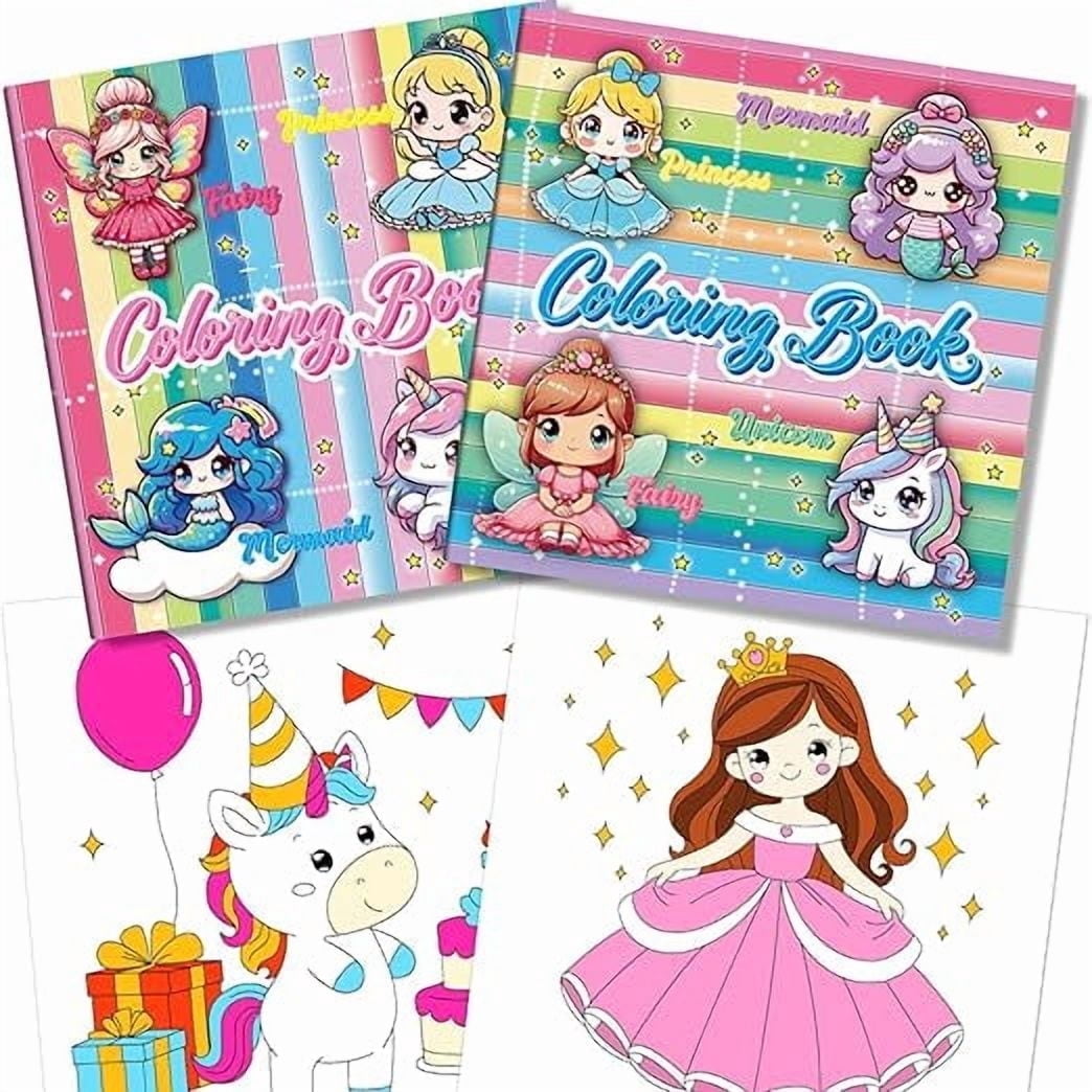 Kalysky 2‑Pack Princess Coloring Books for Girls 3&ndash;8 64 Designs Screen‑Free Travel Activity Gift to Cultivate Style & Hands‑on Skills