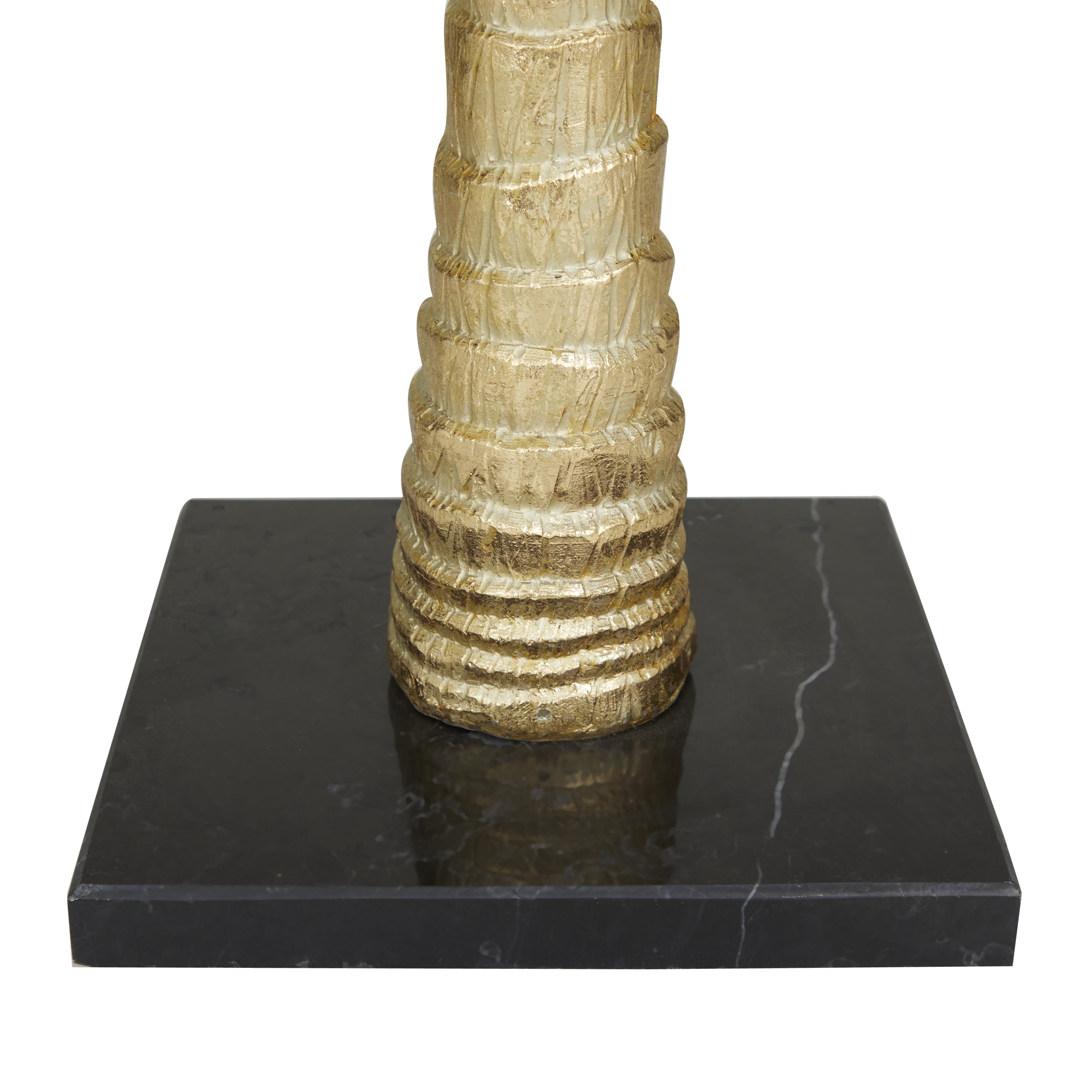 12" x 27" Gold Polystone Palm Tree Sculpture, by DecMode