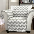 thumbnail image 1 of Lush Decor Chevron Furniture Protectors, Grey/white Arm Chair, 1 of 2