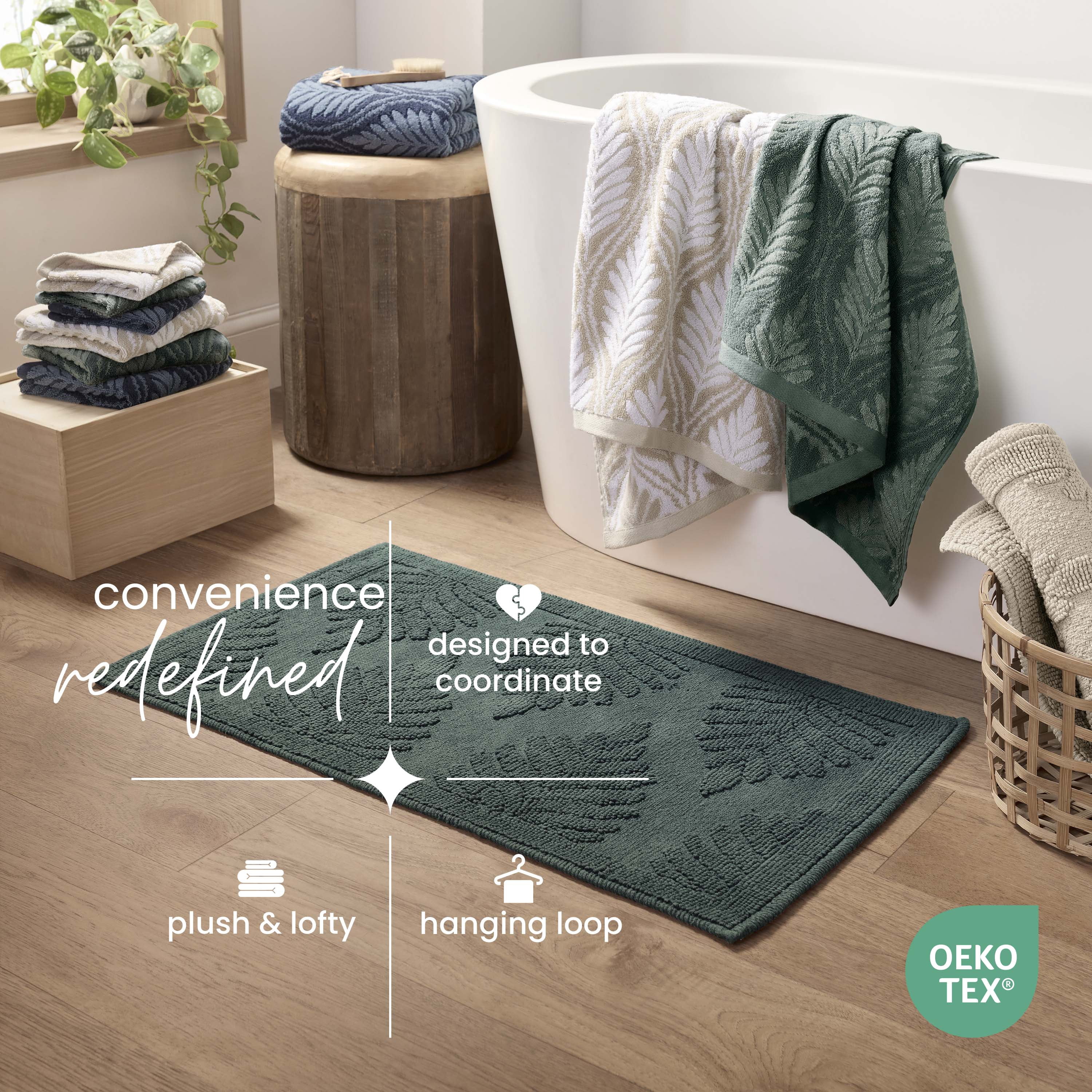 Martex Restore Fern Ogee Bath Towel, 30" x 56", Sand