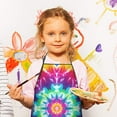 thumbnail image 2 of Colorful Rainbow Tie Dye Spiral Pattern Kids Aprons for Girls and Boys,Adjustable Neck Strap Toddler Aprons for Kids Cooking Baking, 2 of 6