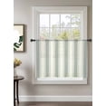 thumbnail image 2 of Sheer Curtains 45 Inch Length, Green Stripe Semi Sheer Curtains Light Filtering Window Treatment, Modern Farmhouse Geometric Striped Privacy Voile Drapes for Living Room Bedroom 52x45 Inch, 2 of 7