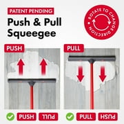 Tyroler Bright Tools Push&Pull Floor Squeegee | 17.3 Head Made of 100% Silicone | Anti-Rust Handle