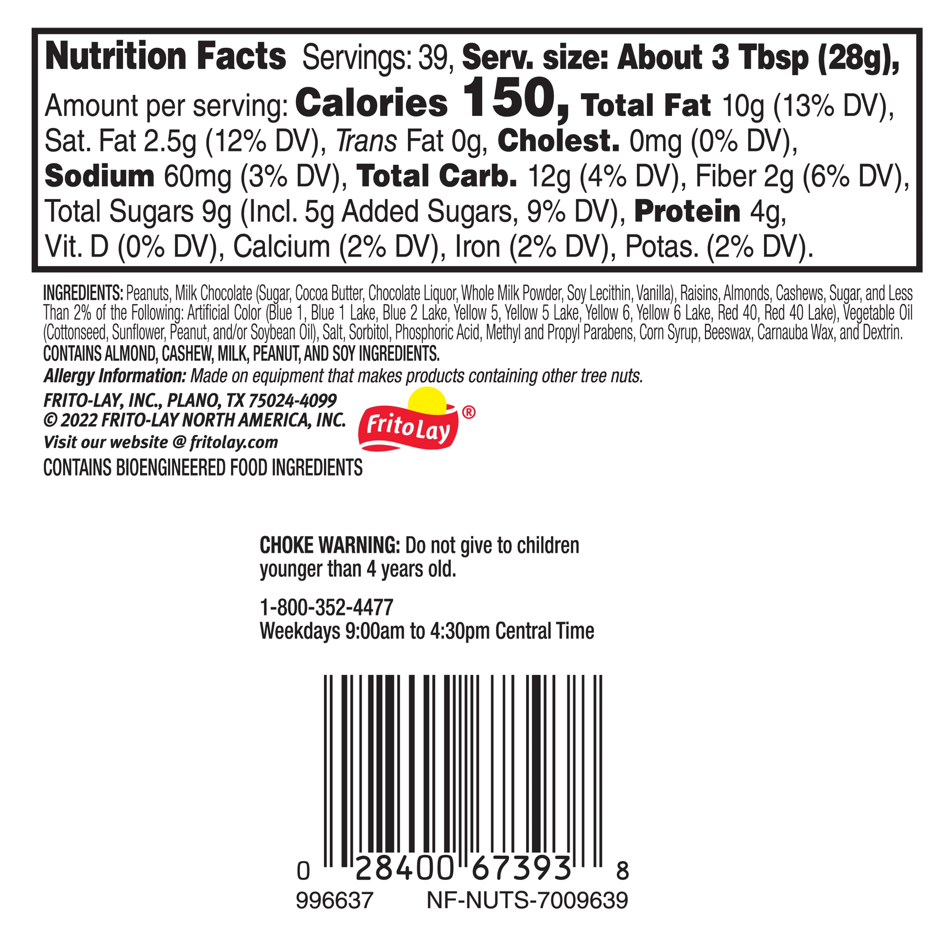 Nut Harvest Nut & Chocolate Trail Mix with Milk Chocolate, Almonds, Cashews, Peanuts, and Raisins, 39 Ounce Jar
