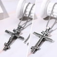 thumbnail image 2 of OIDEA Stainless Steel Orthodox Byzantine Crucifix Cross Pendant Necklace for Men Women Christian Jewelry Silver, 2 of 5