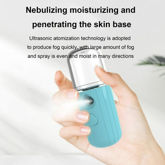 Spray Hydrator Mini humidificador facial portátil de mano | USB recargable 200mAh | Humectante en bruma fría para rostro, vello corporal | Capacidad de 30 ml | Todo tipo de pieles | Tamaño de viaje