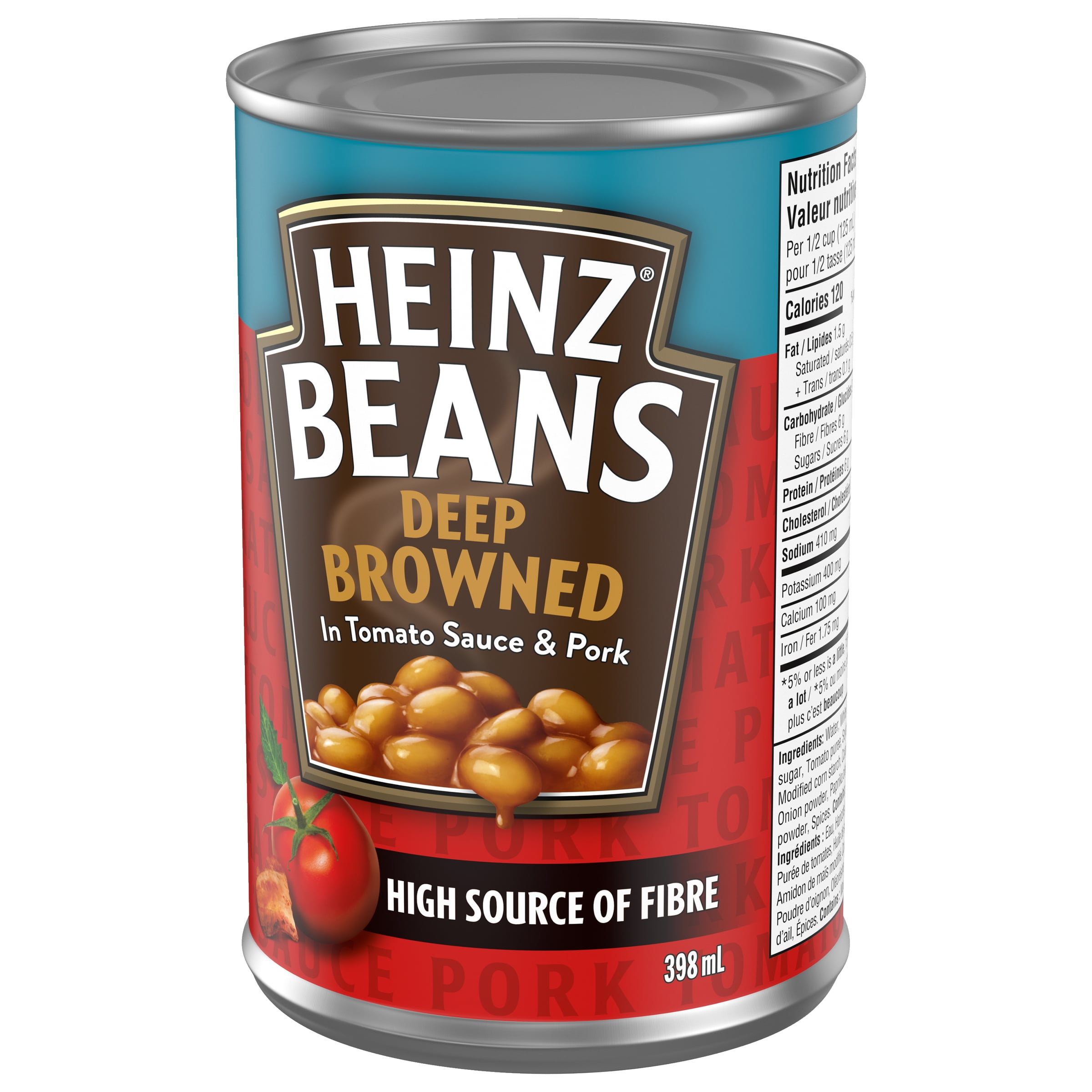 Heinz Deep-Browned Beans with Pork & Tomato Sauce, Casein-Free, 398mL