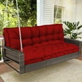 thumbnail image 5 of SDJPOI Outdoor Swing Cushions, Porch Swing Cushions 2-3 Seater Replacement with Backrest, Waterproof Thicken 4" Bench Cushion with Ties for Patio Porch Lawn and Garden, 5 of 8