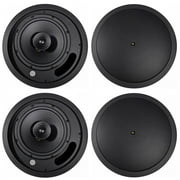 (4) JBL Control 18C/T-BK 8" 70v Commercial Black Ceiling Speakers For Restaurant