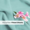 thumbnail image 7 of CGK Linens Extra Deep Pocket Single Fitted Sheet Only - Full Size Wrinkle-Resistant & Comfy Bottom Sheet, Fits 18"-24" Mattresses, Spa Blue, 7 of 7