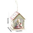 thumbnail image 2 of Christmas Supplies Wooden Luminous Colorful Hut Christmas Decorations Wooden House Hanging Christmas Tree Pendants, 2 of 2