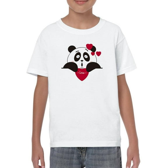 Cute Panda With Hearts T-Shirt Juniors -Image by Shutterstock, x-Large