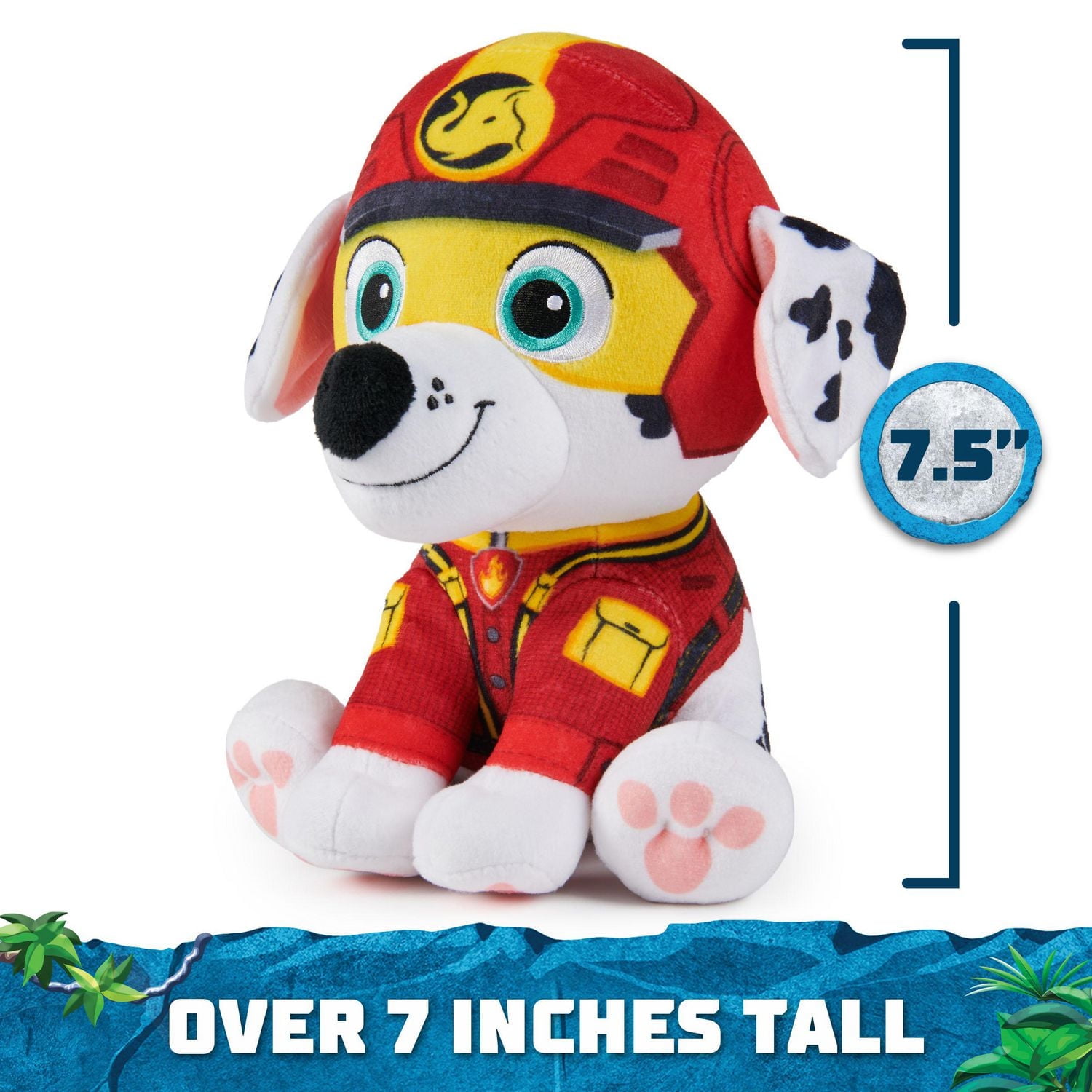 PAW Patrol Jungle Pups, Peluche Tracker de 20,3 cm, animal en peluche pour les garçons et les filles à partir de 3 ans