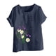 thumbnail image 4 of Camiseta suelta informal de verano con cuello redondo y manga corta con estampado de flores para mujer OAVQHLG3B Store  lin121212, 4 of 4