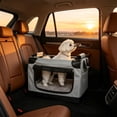thumbnail image 2 of Collapsible Pet Travel Carrier, 50x35x35cm Soft-Sided Dog & Cat Crate for Car Travel, 2 of 6