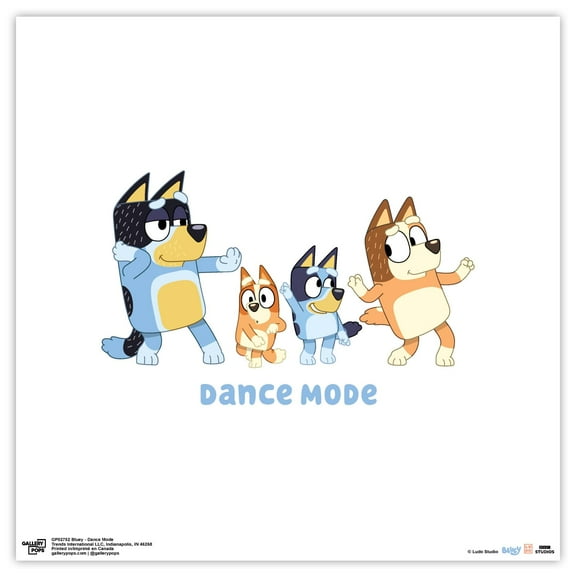Gallery Pops Bluey - Dance Mode Wall Art, Unframed Version, 12" x 12"