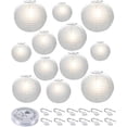 thumbnail image 1 of 12 Pcs Paper Lanterns, 6" 8" 10" 12" Round Paper Lantern With Led Lantern Lights For Indoor And Outdoor Decoration, 1 of 5