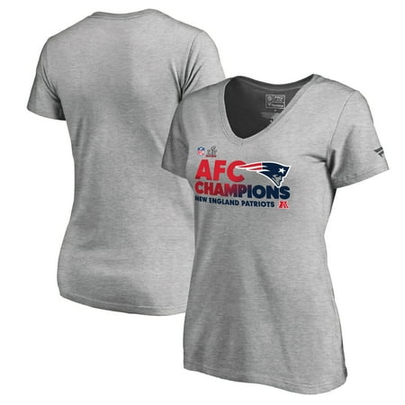Afc Conference Set New England Patriots NFL Pro Line by Fanatics Branded Women's 2016 AFC Conference Champions Trophy Collection Locker Room V-Neck T-Shirt - Heathered Gray ()