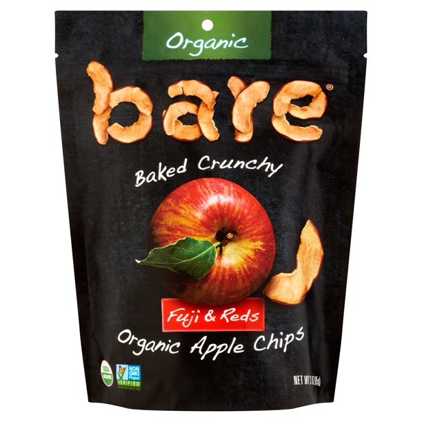 Bare Baked Crunchy Fuji & Reds Organic Apple Chips, 3 oz, 12 pack