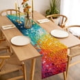 Bright Petals Dining Table Runner, Abstract Colored Petals Swirls ...
