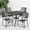 Black, variant on Emma + Oliver Commercial Grade 35.5" Square White Patio Table Set-4 Square Back Chairs