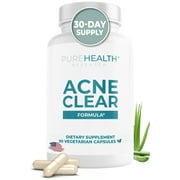 Acne Clear Formula, Hormonal Acne Supplements for Women with Zinc, Vitamin B5, by PureHealth Research
