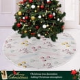 thumbnail image 6 of FMSHPON Flower Pattern Xmas Christmas Tree Skirt Stand Mat for Holiday Party Decoration Indoor Outdoor 48 inches, 6 of 6