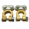 thumbnail image 1 of Brass Battery Terminal Connector Clamps, Ampper Top Post Battery Terminals Set for Marine Car Boat RV Vehicles (1 Pair), 1 of 5