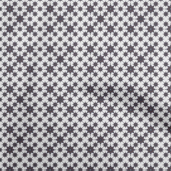 oneOone Cotton Cambric Gray Fabric Asian Block Floral Quilting Supplies Print Sewing Fabric By The Yard 56 Inch Wide