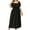 Black, variant on IROINNID Formal Dress for Women Wedding Guest Homecoming Party Elegant Summer Short-sleeve Printed Waist Retraction Round Dress,Black