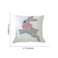 thumbnail image 4 of Under $5 Easter Embroidered Throw Pillow Covers 18x18" Easter Decorative Pillow Cases Easter Bunny Decorations Rabbit Pattern Sofa Couch Cushions for Happy Easter Spring Decor, 4 of 7