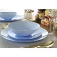 thumbnail image 6 of " OCCASIONS " 150 Piece set (25 Guests)-Wedding Plastic Plates & cutlery -Disposable Dinnerware 10.25'', 7.5'' + Silverware w/double fork (Bali in Blue & Gold), 6 of 8