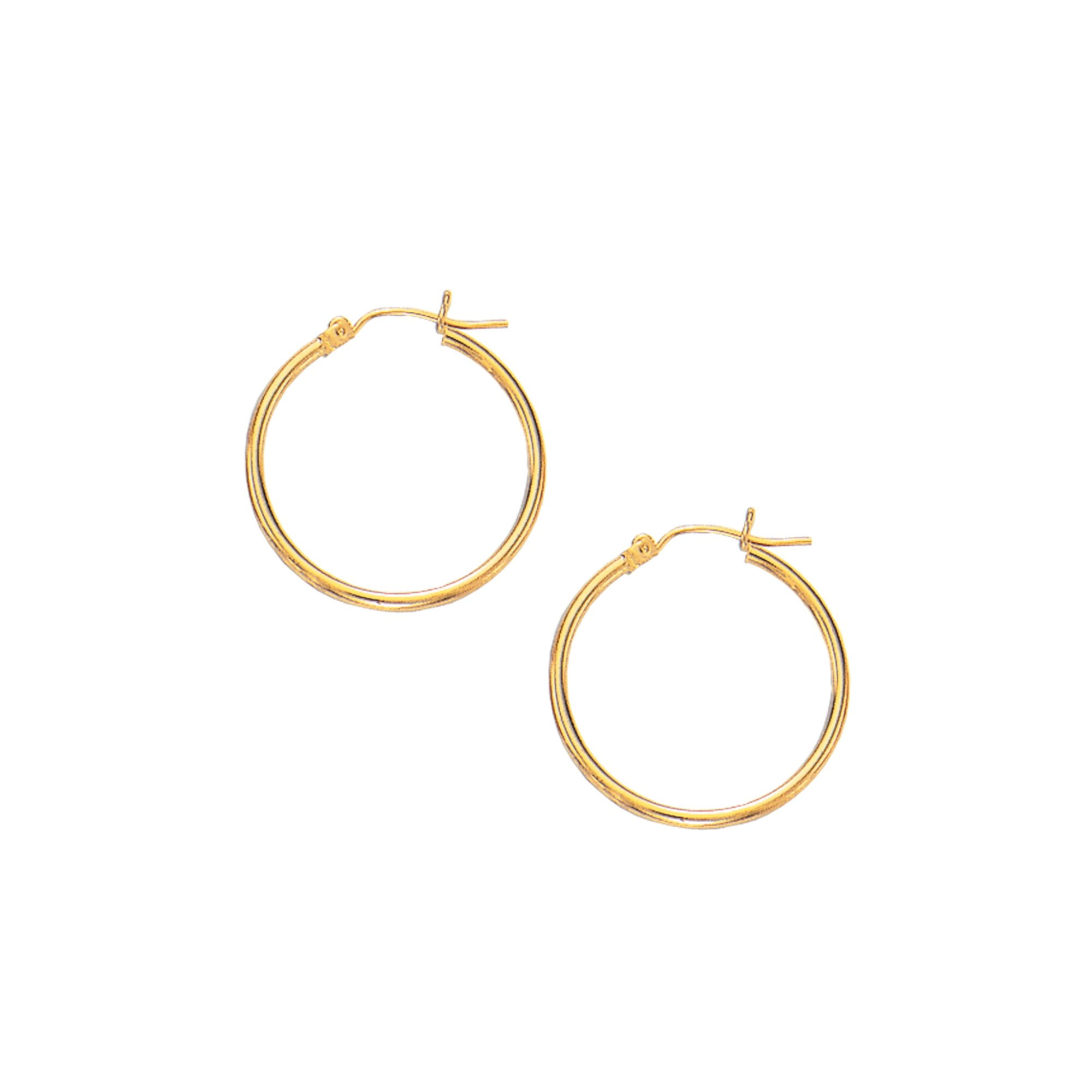 0.35 in x 0.08 in 10k Gold Polished 2mm Round Hoop Earrings