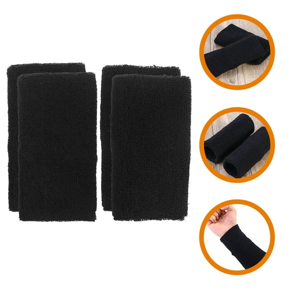 Minkissy 2 Pairs of Black Sports Wristband for Gym Stylish and Concise for Men Women