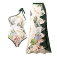 thumbnail image 2 of Maillot de Bain une Pièce pour Femmes avec Jupe Bikini Maxi, Ensemble Tankini à Imprimé Floral, 2 of 9