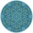 thumbnail image 1 of Ahgly Company Indoor Round Patterned Greenish Blue Green Area Rugs, 7' Round, 1 of 1