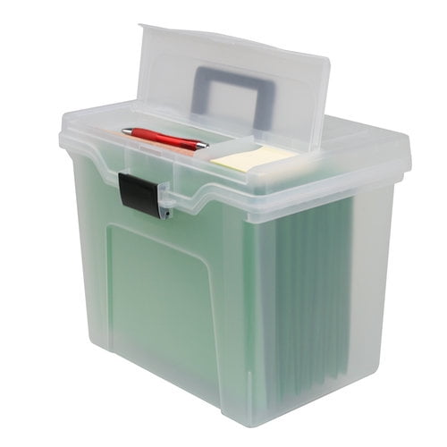 IRIS Portable File Box with Organizer Top