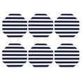 thumbnail image 2 of Balery 6 Pcs Navy Blue And White Stripesleather Coasters Set, Drink Table Cup Coasters For Living Room Kitchen Coffee Decor, 2 of 9