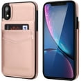 thumbnail image 3 of REQO iPhone XR Case Wallet with Credit Card Holder, Premium Leather Magnetic Clasp Kickstand Heavy Duty Protective Cover for iPhone XR 6.1 Inch(Rose Gold), 3 of 7