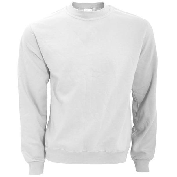 B&C - Sudadera con cuello redondo Modelo Crew hombre caballero (Blanco)