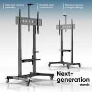 ONKRON Motorized Mobile TV Stand for 50-100 TVs up to 265 lbs Adjustable TV Lift Tilting, 43” long