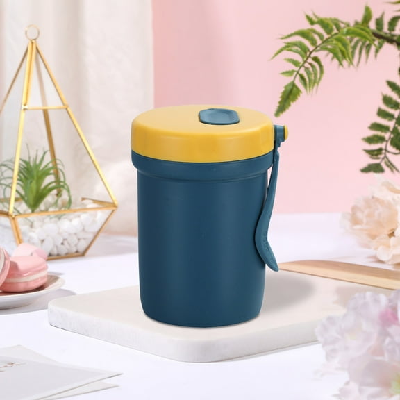 Gnmfd Stainless Steel Soup Cup with Handle, 400ml Insulated Leakproof Food Jar Thermos Lunch Soup Container for Office Travel Picnic Gift