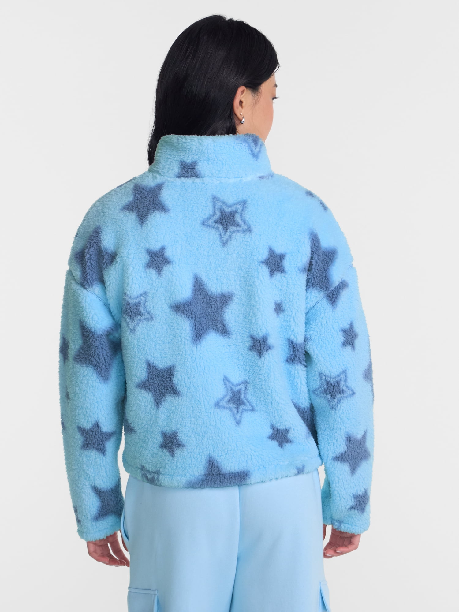 No Boundaries Faux Shearling Plush Pullover, Women's & Women’s Plus XXS-4X