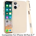thumbnail image 2 of For iPhone 16 Plus 6.7 inch Classy Slick Chromed Around Hybrid Case Cover - White, 2 of 3