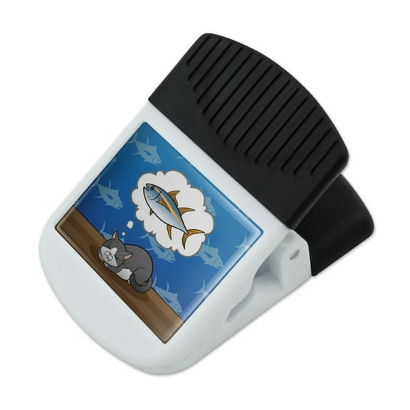 Cat Dreaming of Fish Refrigerator Fridge Magnet Magnetic Hanging Hook Note Snack Clip