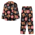 thumbnail image 4 of Suhoaziia Christmas Snowflake Reindeer Pj Set for Women 2 Pieces Snug-Fit Skin Friendly Pajama Lingerie Loungewear Breathable Crewneck Holiday Nightwear 2-Piece Button Outfits Size S, 4 of 6
