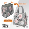 thumbnail image 3 of Pioneer Flower Floral Print Pattern Insulated Lunch Bag for Women & Adults,Large Portable Soft Cooler Lunch Bag,Thermal Food Storage Tote with Pearl Cotton,8.66L,8.75x5.75x9.5 Inch, 3 of 6