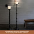thumbnail image 6 of Black Metal Pillar Candle Holder 36" 29" Tall Decorative Taper Candle Stand Set of 2 Floor Candlestick Holder Large Metal Black for Christmas Halloween Living Room, 6 of 8